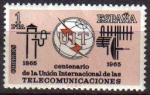 Stamps Spain -  ESPAÑA 1965 1670 Sello Nuevo Union Internacional comunicaciones
