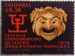 Sellos de America - Colombia -  Festival latinoamericano de teatro universitario Manizales