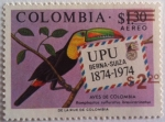 Stamps Colombia -  Aves de Colombia Ramphastos Sulfuratus