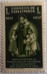 Stamps : America : Colombia :  Centenario de la Fundación en Colombia de la Sociedad de San Vicente de Paul