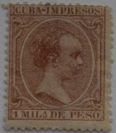Stamps : Europe : Spain :  1 mila de peso Isla de Cuba