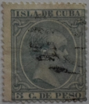 Stamps Spain -  5 centimos de peso Isla de Cuba