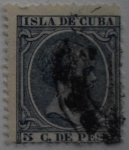 Stamps Spain -  5 centimos de peso Isla de Cuba