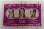 Stamps Colombia -  Independencia Nacional Camacho, Lozano y Pey
