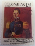 Stamps Colombia -  José María Córdoba 