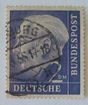 Stamps : Europe : Germany :   Presidente Dr. Thedore Heuss.