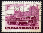 Stamps : Europe : Hungary :  COL-AUTOBÚS ARTICULADO ¿? Y EDIFICIO ¿?