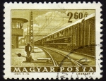 Sellos de Europa - Hungra -  COL-ESTACIÓN DE TREN DESCONOCIDA-CAMBIO DE VIAS