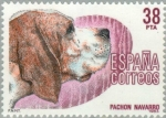 Stamps Spain -  PERROS DE RAZA ESPAÑOLA Pachón navarro