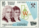 Stamps : Europe : Spain :  II CENTº DEL WOLFRAMIO (Hermanos de Elhuyar)