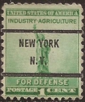 Stamps : America : United_States :  Estatua de la Libertad  1940  1 centavo