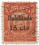 Sellos de America - Bolivia -  Escudo sobrecargado