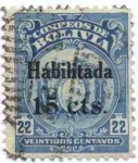 Stamps Bolivia -  Escudo sobrecargado