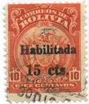 Stamps Bolivia -  Escudo sobrecarga