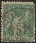 Sellos del Mundo : Europa : Francia : Paz y Mercurio  1876  5 cents