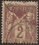 Stamps France -  Paz y Mercurio  1877  2 cents