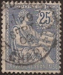 Sellos de Europa - Francia -  Type Mouchon  1902  25 cents
