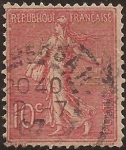 Stamps France -  Sembradora con horizonte y sol  1903  10 cents