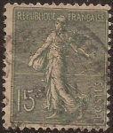 Stamps France -  Sembradora con horizonte y sol  1903  15 cents