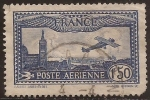Stamps France -  Avión volando sobre Marseille  1930  1,50 Fr