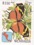 Stamps Nicaragua -  Mariposa