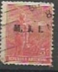 Stamps Argentina -  MINISTERIO DE JUSTICIA e INSTRUCCION PUBLICA SCOTT OD186