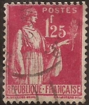 Stamps : Europe : France :  Alegoría de la Paz  1938  1,25 Fr