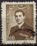 Stamps Iran -  IRAN 1951 Scott 952 Sello Retrato Mohammad Reza Shah Pahlavi Usado