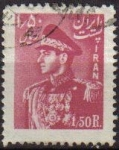 Stamps Iran -  IRAN 1951 Scott 957 Sello Retrato Militar Mohammad Reza Shah Pahlavi Usado