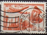 Stamps Iran -  IRAN 1953 Scott C73 Sello Correo Aereo Avión sobrevolando Moscú y retrato Militar Mohammad Reza Shah