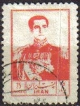 Stamps Iran -  IRAN 1954 Scott 1001 Sello Retrato Militar Mohammad Reza Shah Pahlavi Usado