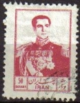 Stamps Iran -  IRAN 1955 Scott 1026 Sello Retrato Militar Mohammad Reza Shah Pahlavi Usado