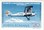 Stamps : Europe : Romania :  50 aniversario inauguración 1ª linea aerea nacional