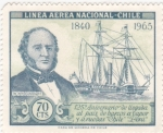 Stamps Chile -  125 Aniv.llegada de barcos a Vapor