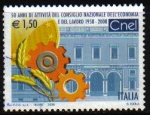 Stamps : Europe : Italy :  ITALIA 2008 Sello 50 Aniversario del Consejo Nacional de la Economia y del Trabajo CNEL Usado