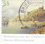 Stamps Germany -  paisaje fluvial