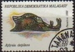 Stamps : Africa : Madagascar :  MADAGASCAR 1992 Michel 1420 Sello Moluscos Aplysia Depilans MALAGASY 100A