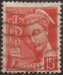 Stamps France -  Mercurio  1938  15 cents