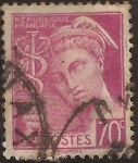 Stamps : Europe : France :  Mercurio  1938  70 cents