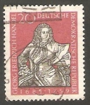 Stamps Germany -  398 - II Centº de la muerte del compositor Georg Friedrich Haendel