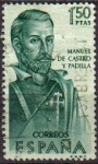 Stamps Spain -  España 1966 1754 Sello º Forjadores de America Manuel de Castro y Padilla Timbre Espagne Spain Spagn