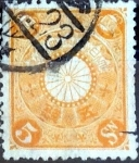 Stamps Japan -  Scott#100 intercambio, 0,25 usd 5 s, 1899