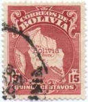 Stamps Bolivia -  Mapa