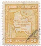 Stamps Bolivia -  Mapa de Bolivia
