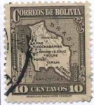 Stamps : America : Bolivia :  Mapa de Bolivia