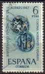 Stamps Spain -  ESPAÑA 1967 1829 Sello Fundacion de Caceres Denario Romano Usado