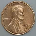 monedas de America - Estados Unidos -  1982 D one cent