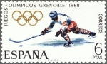 Sellos de Europa - Espa�a -  ESPAÑA 1968 1853 Sello Nuevo Juegos Olimpicos Invierno Grenoble (Francia) Hockey sobre Hielo