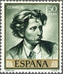 Stamps Spain -  ESPAÑA 1968 1858 Sello Nuevo Pintor Mariano Fortuny Marsal Autorretrato