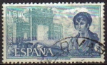 Stamps Spain -  ESPAÑA 1968 1865 Sello Serie Personajes. Agustina de Aragón Usado